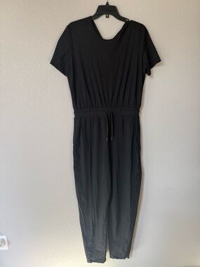 Sweaty Betty Black Drawstring Athleisure Jumpsuit